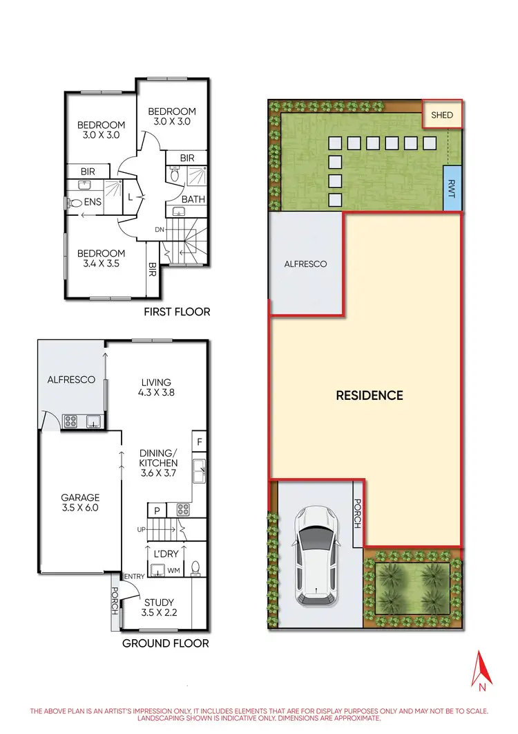 Floorplan of Homely townhouse listing, 74 Aloha Street, South Kingsville VIC 3015