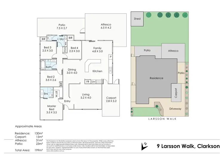 Floorplan of Homely house listing, 9 Larsson Walk, Clarkson WA 6030