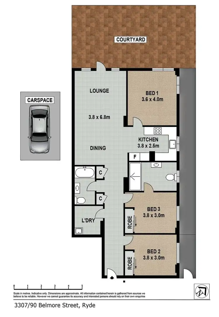 Floorplan of Homely unit listing, 3307/90 Belmore Street, Ryde NSW 2112
