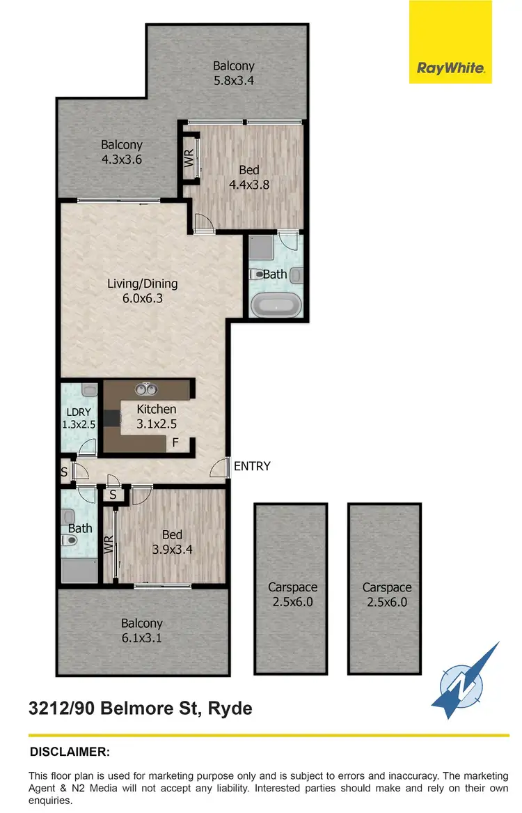Floorplan of Homely apartment listing, 3212/90 Belmore Street, Ryde NSW 2112