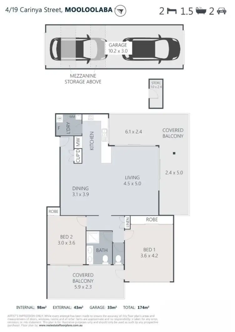 Floorplan of Homely unit listing, 4/19 Carinya Street, Mooloolaba QLD 4557