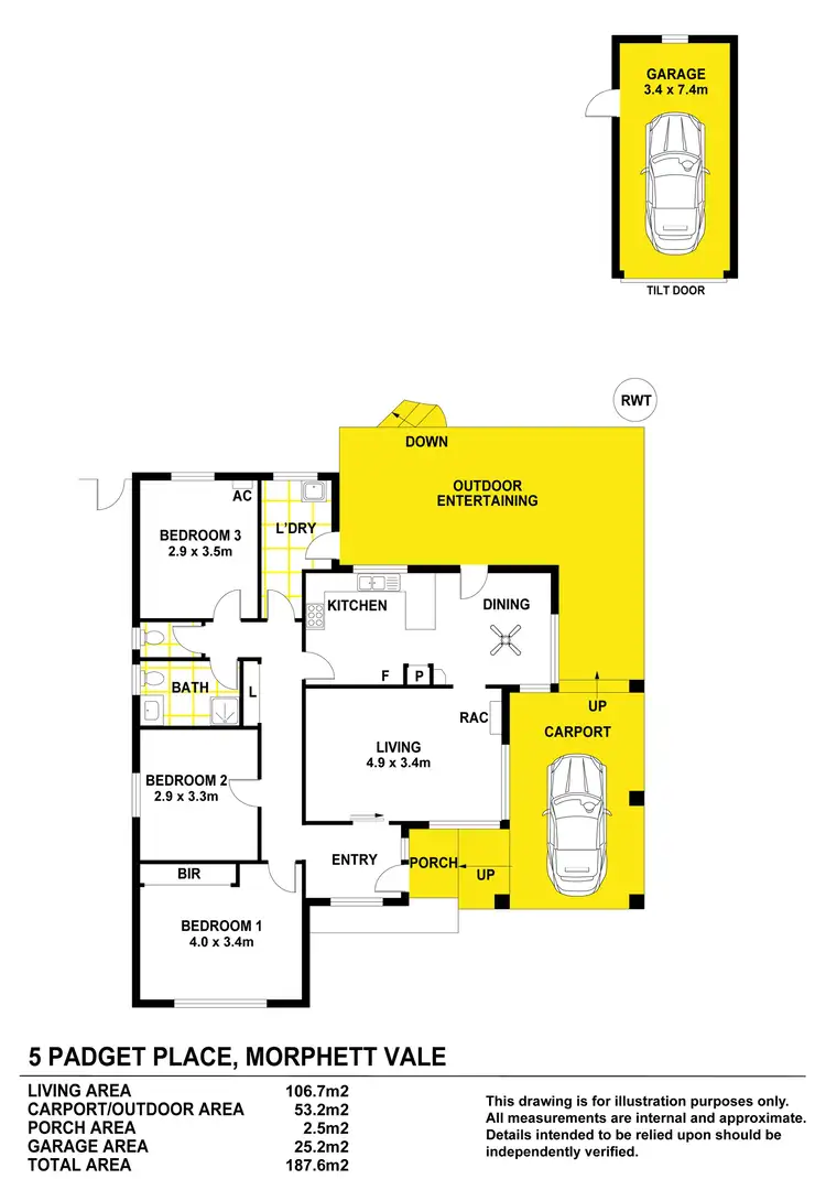 Floorplan of Homely house listing, 5 Padget Place, Morphett Vale SA 5162
