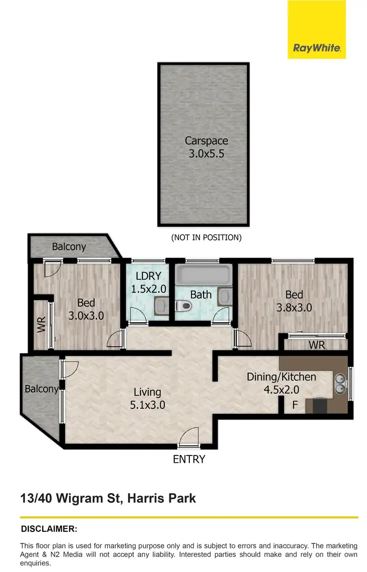 Floorplan of Homely unit listing, 13/40 Wigram Street, Harris Park NSW 2150