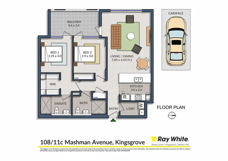 Floorplan of Homely unit listing, 108/11C Mashman Avenue, Kingsgrove NSW 2208