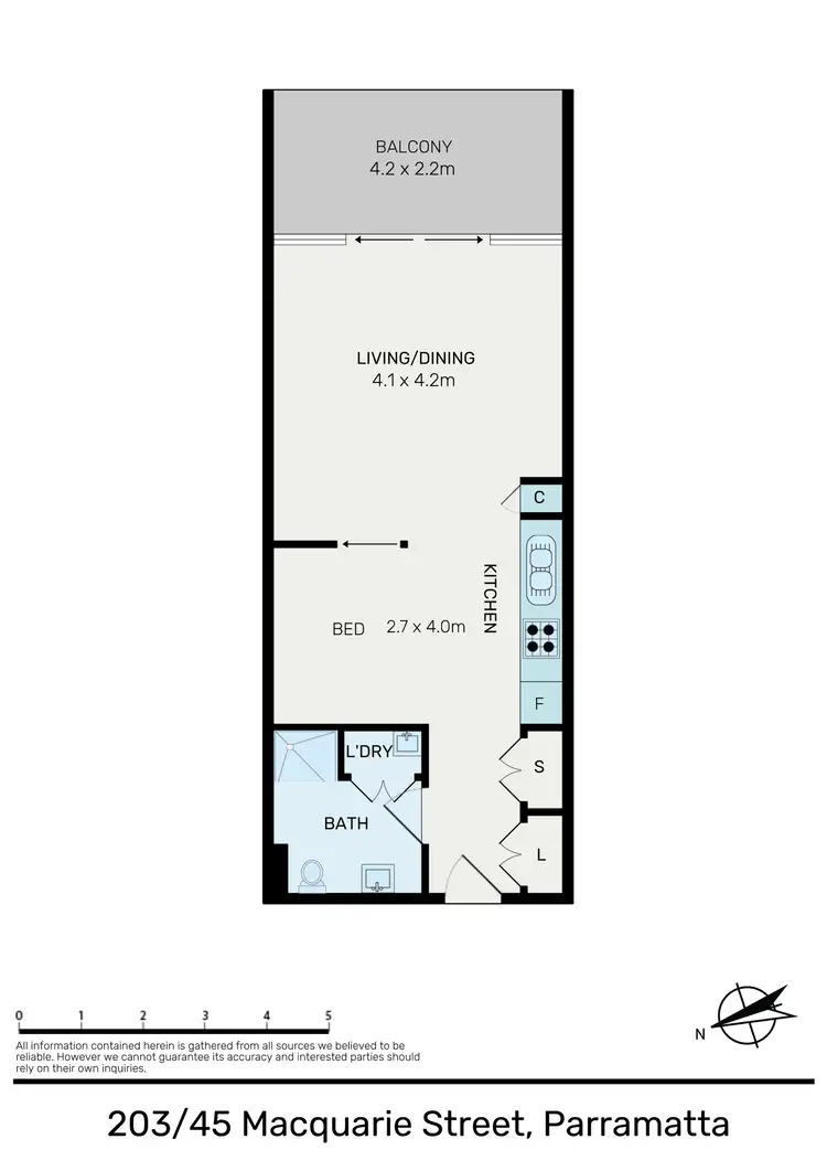 Floorplan of Homely apartment listing, 203/45 Macquarie Street, Parramatta NSW 2150