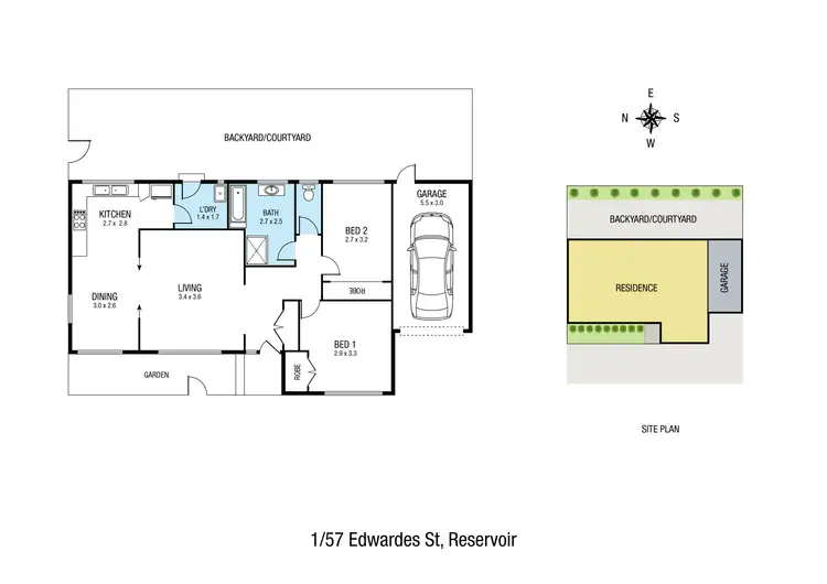 Floorplan of Homely unit listing, 1/57 Edwardes Street, Reservoir VIC 3073