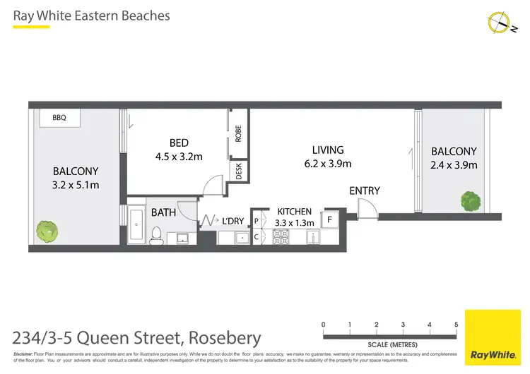 Floorplan of Homely apartment listing, 234/3-5 Queen Street, Rosebery NSW 2018