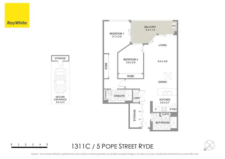 Floorplan of Homely apartment listing, 1311c/5 Pope Street, Ryde NSW 2112
