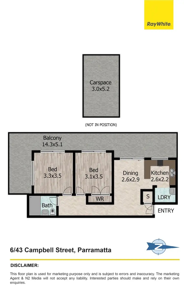 Floorplan of Homely apartment listing, 6/43 Campbell Street, Parramatta NSW 2150