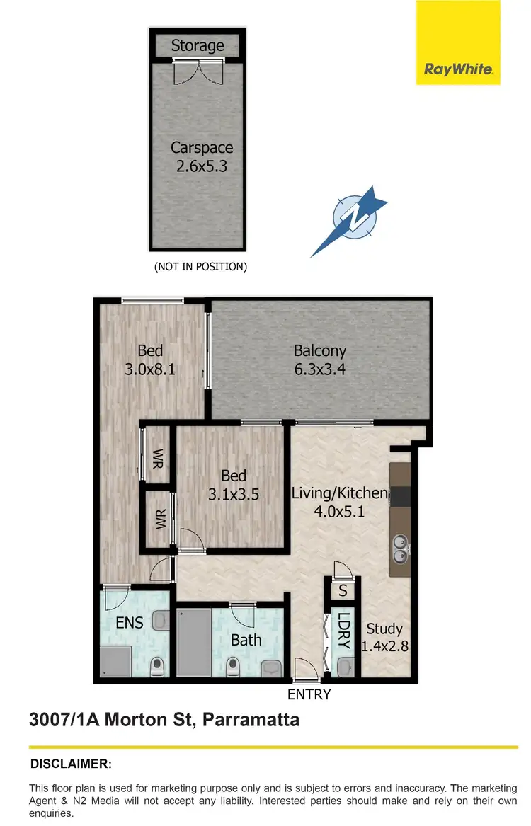 Floorplan of Homely apartment listing, 3007/1A Morton Street, Parramatta NSW 2150