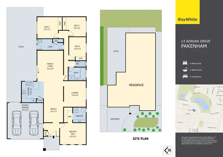 Floorplan of Homely house listing, 13 Adrian Drive, Pakenham VIC 3810