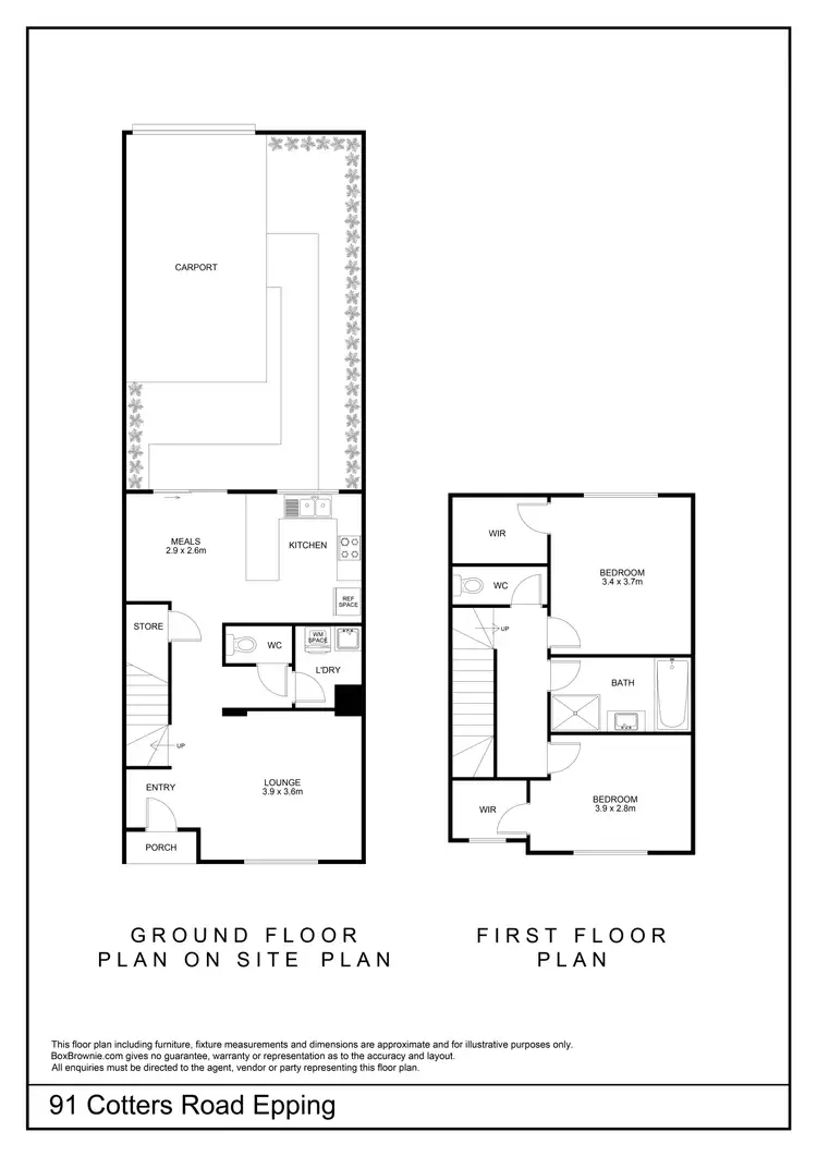 Floorplan of Homely townhouse listing, 91 Cotters Road, Epping VIC 3076