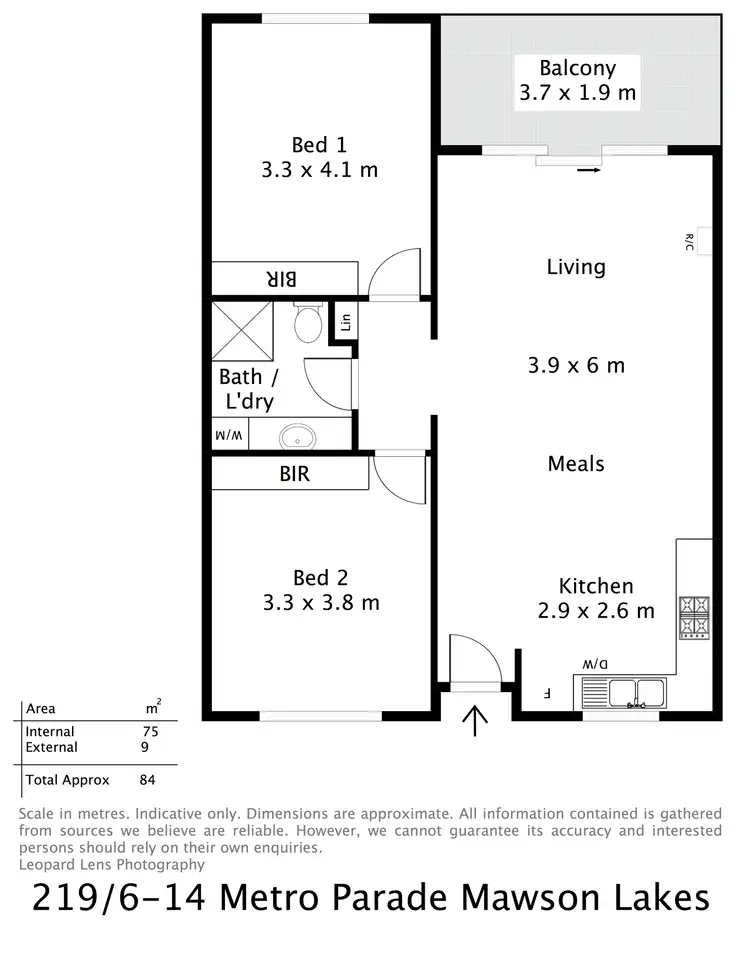 Floorplan of Homely apartment listing, 219/6-14 Metro Parade, Mawson Lakes SA 5095