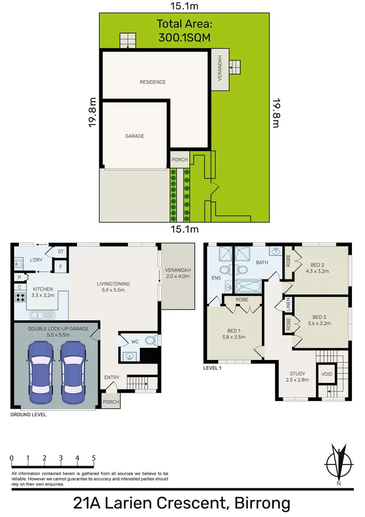 Floorplan of Homely semi-detached listing, 21A Larien Crescent, Birrong NSW 2143