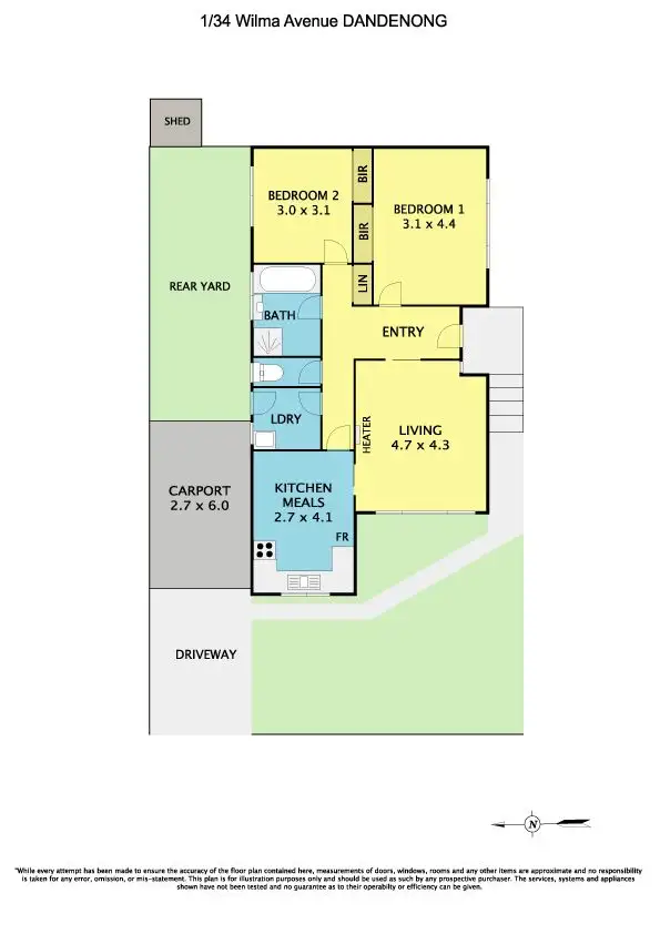 Floorplan of Homely unit listing, 1/34 Wilma Avenue, Dandenong VIC 3175