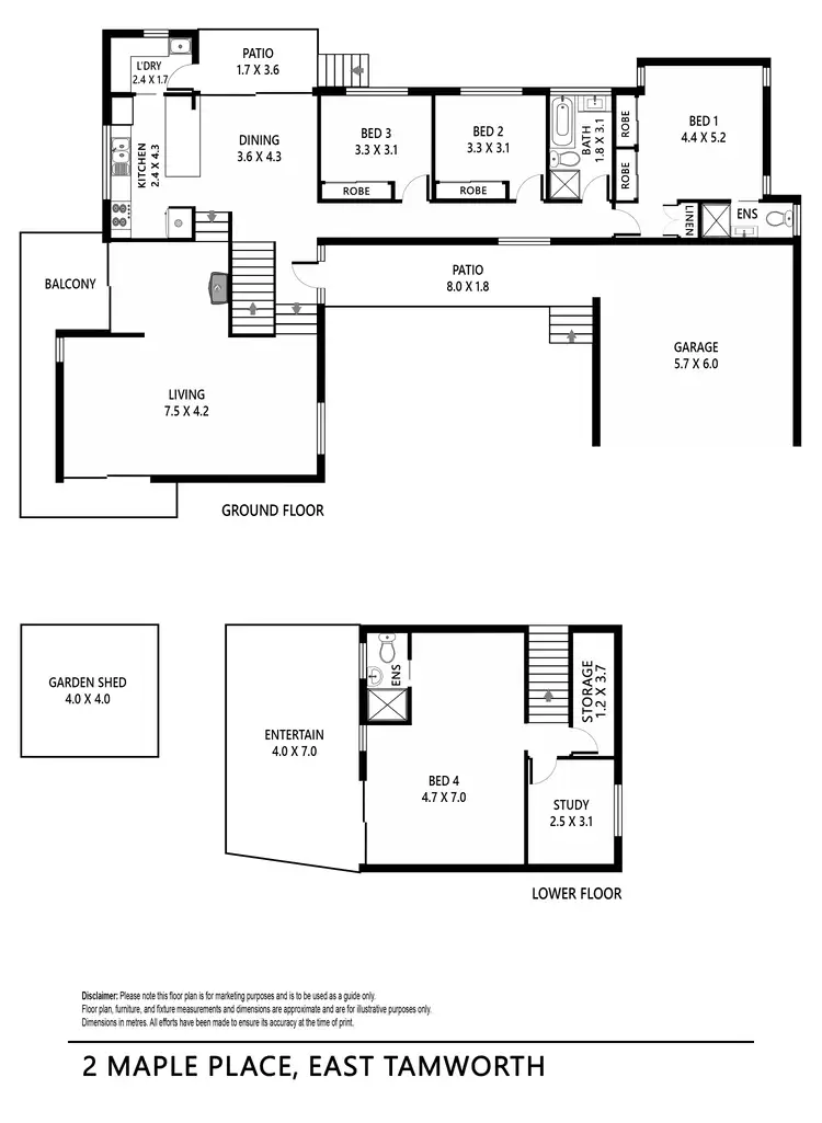 Floorplan of Homely house listing, 2 Maple Place, Tamworth NSW 2340