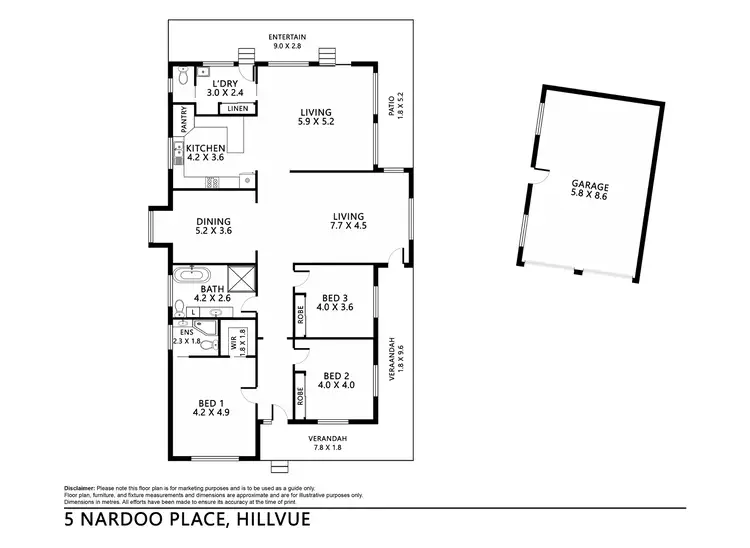 Floorplan of Homely house listing, 5 Nardoo Place, Tamworth NSW 2340
