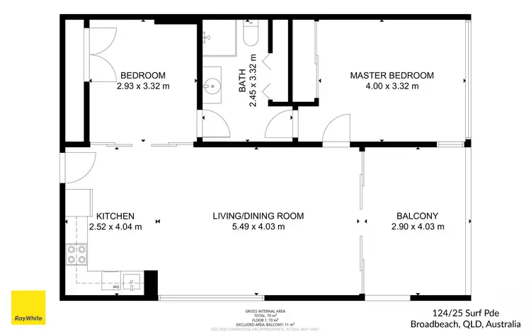 Floorplan of Homely unit listing, 124/25 Surf Parade, Broadbeach QLD 4218