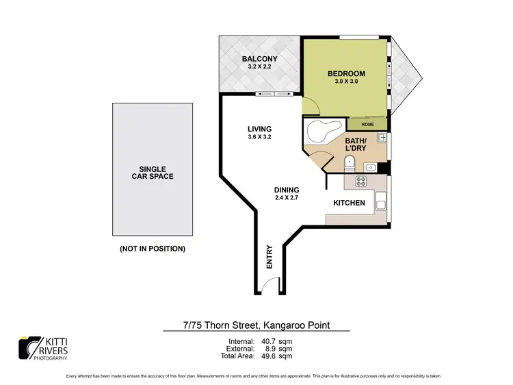 Floorplan of Homely unit listing, 7/75 Thorn Street, Kangaroo Point QLD 4169