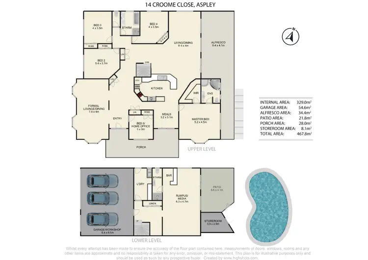 Floorplan of Homely house listing, 14 Croome Close, Aspley QLD 4034