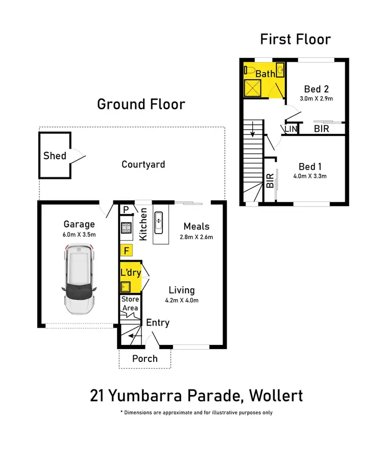 Floorplan of Homely townhouse listing, 21 Yumbarra Parade, Wollert VIC 3750