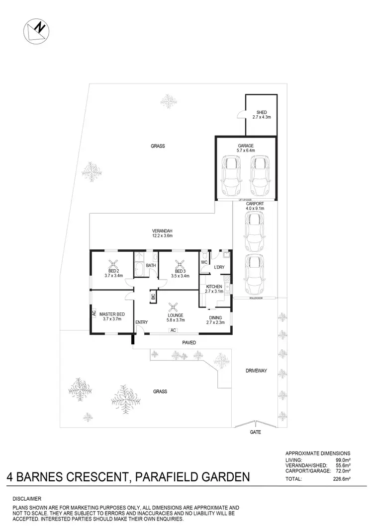 Floorplan of Homely house listing, 4 Barnes Crescent, Parafield Gardens SA 5107