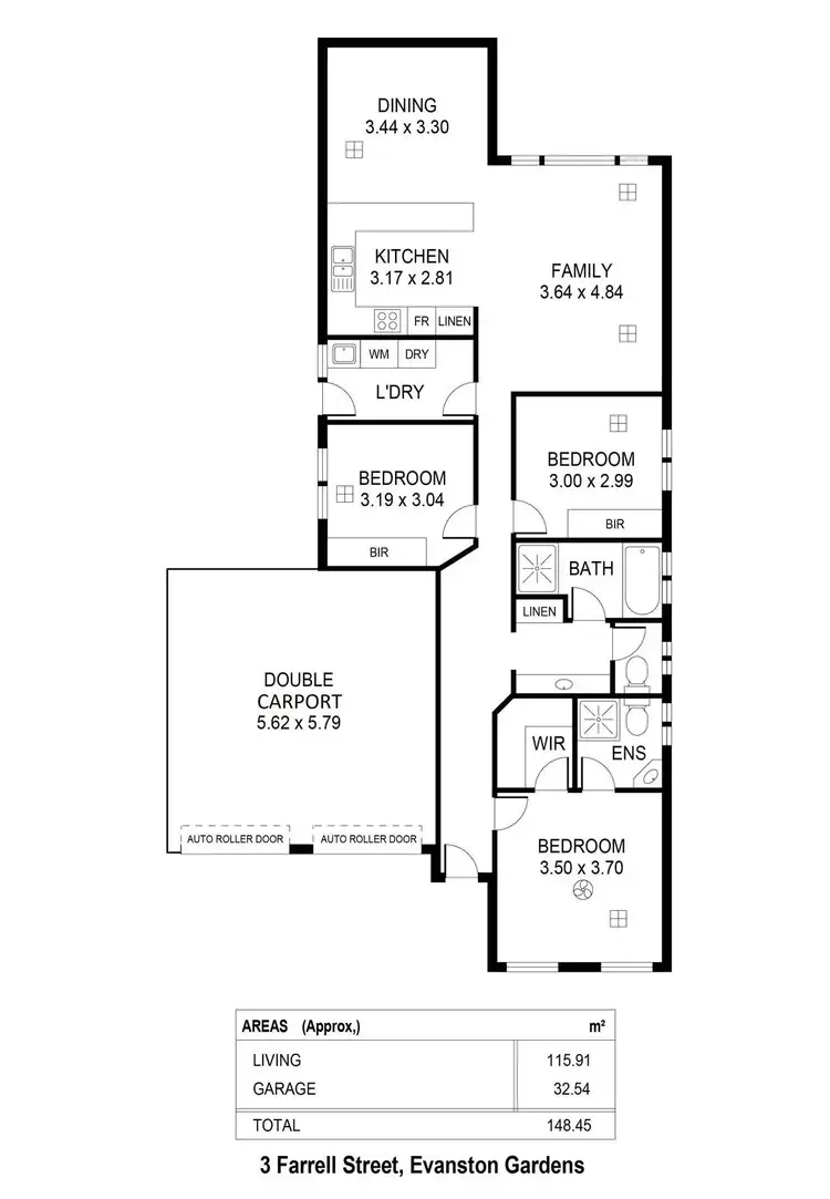 Floorplan of Homely house listing, 3 Farrell Street, Evanston Gardens SA 5116