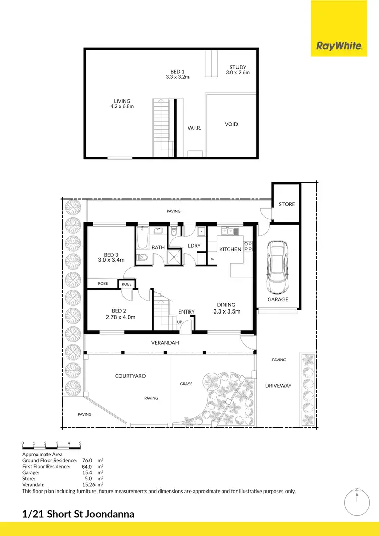 Floorplan of Homely townhouse listing, 1/21 Short Street, Joondanna WA 6060