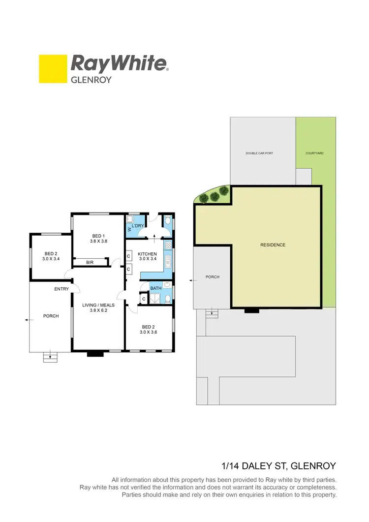 Floorplan of Homely unit listing, 1/14 Daley Street, Glenroy VIC 3046