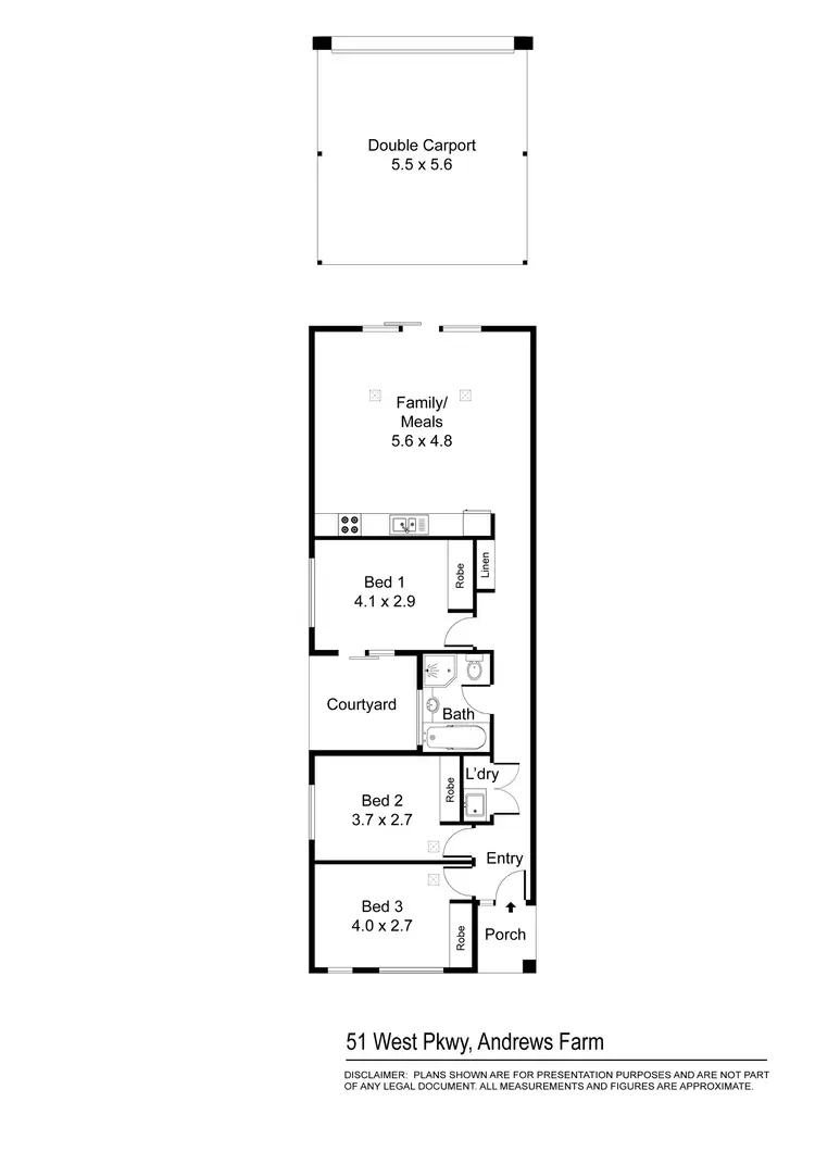 Floorplan of Homely house listing, 51 West Parkway, Andrews Farm SA 5114