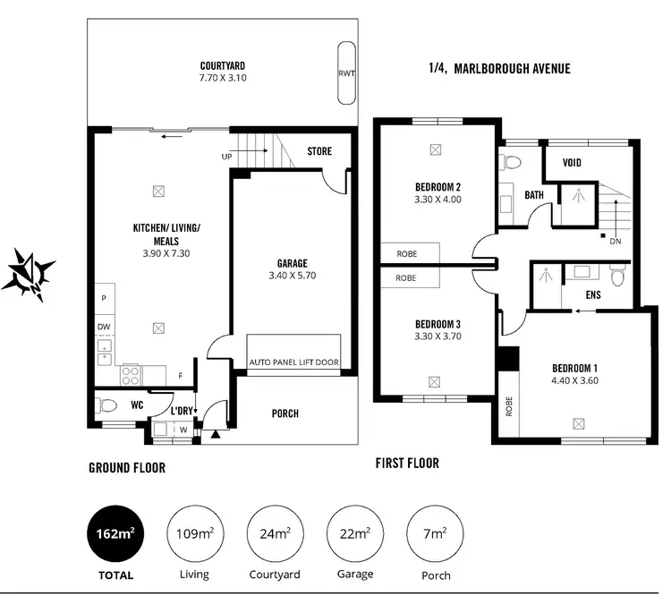 Floorplan of Homely townhouse listing, 3/4 Marlborough Avenue, Woodville Park SA 5011