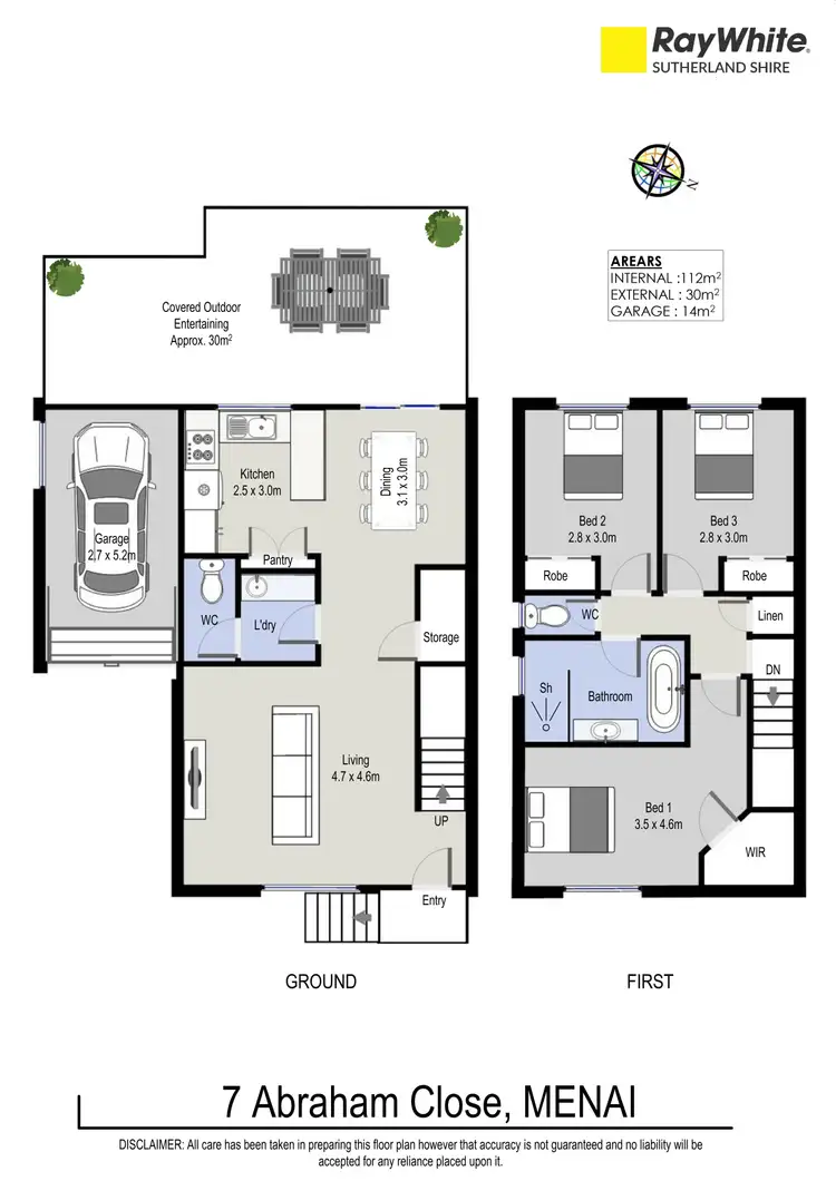 Floorplan of Homely semi-detached listing, 7 Abraham Close, Menai NSW 2234