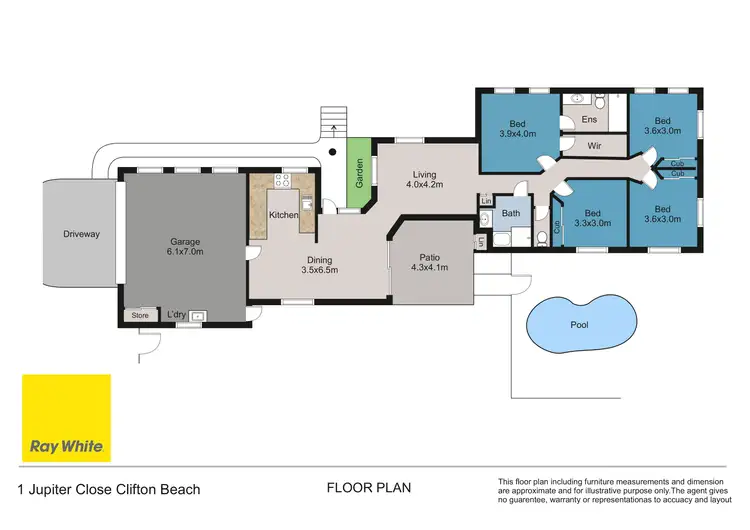 Floorplan of Homely house listing, 1 Jupiter Close, Clifton Beach QLD 4879