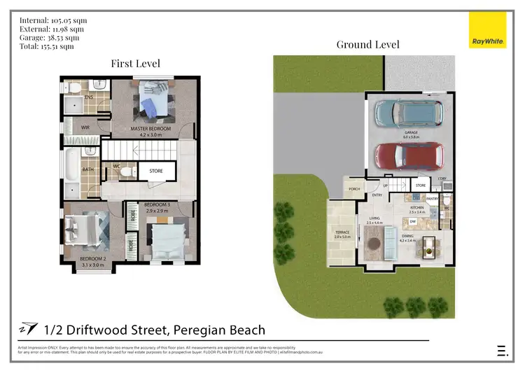 Floorplan of Homely townhouse listing, 1/2 Driftwood Street, Peregian Beach QLD 4573
