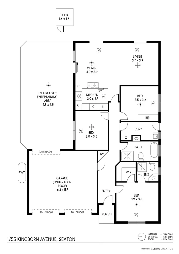 Floorplan of Homely house listing, 1/55 Kingborn Avenue, Seaton SA 5023