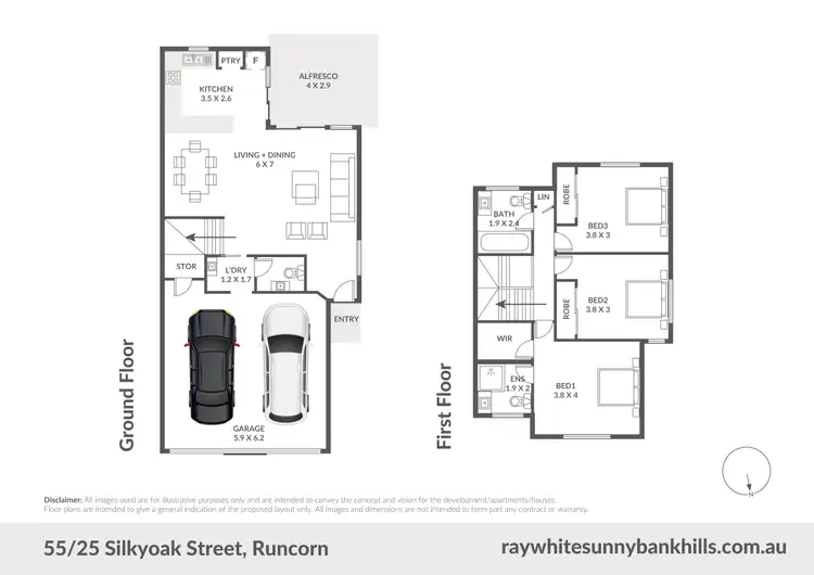 Floorplan of Homely townhouse listing, 55/25 Silkyoak Street, Runcorn QLD 4113
