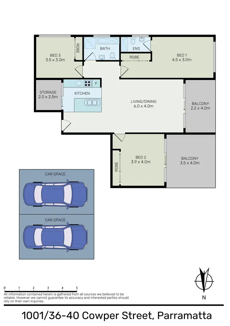 Floorplan of Homely apartment listing, 1001/36-46 Cowper Street, Parramatta NSW 2150