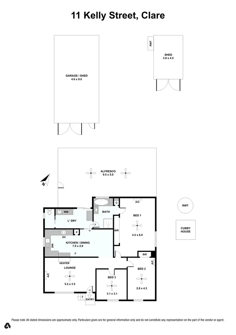Floorplan of Homely house listing, 11 Kelly Street, Clare SA 5453