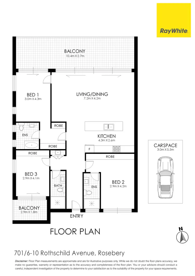 Floorplan of Homely apartment listing, 701/6-10 Rothschild Avenue, Rosebery NSW 2018