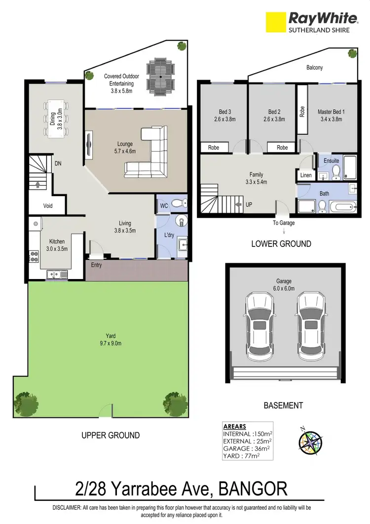 Floorplan of Homely townhouse listing, 2/28 Yarrabee Avenue, Bangor NSW 2234