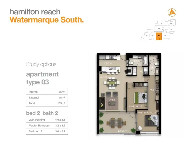 Floorplan of Homely unit listing, 1403/118 Parkside Circuit, Hamilton QLD 4007