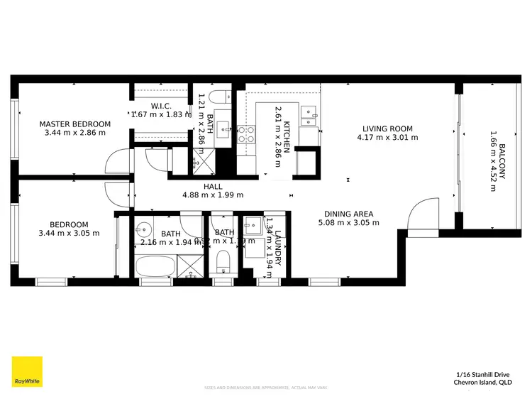 Floorplan of Homely apartment listing, 1/16 Stanhill Drive, Chevron Island QLD 4217