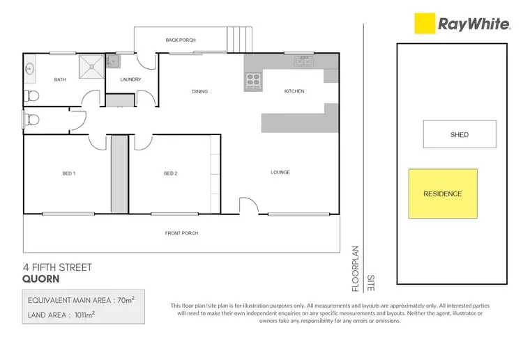 Floorplan of Homely house listing, 4 Fifth Street, Quorn SA 5433