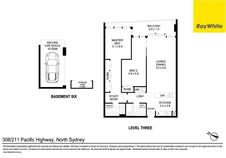 Floorplan of Homely unit listing, 308/211 Pacific Highway, North Sydney NSW 2060