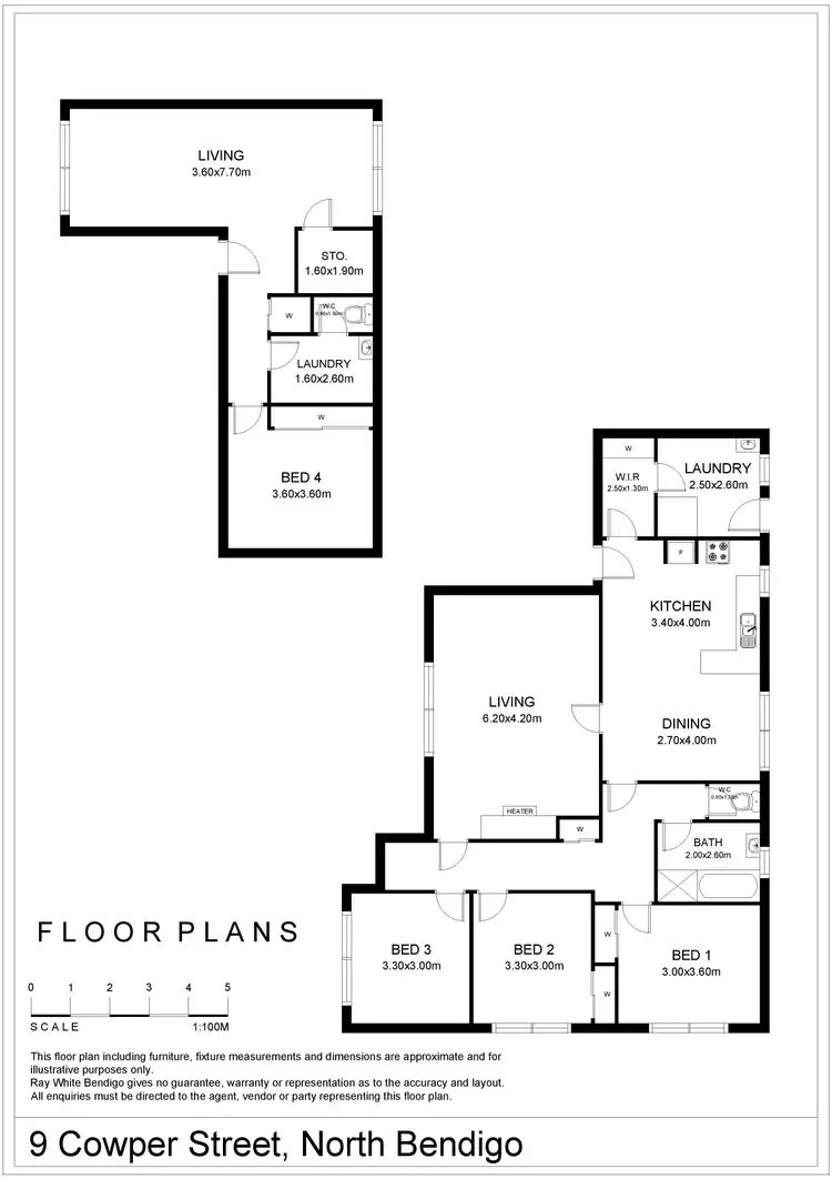 Floorplan of Homely house listing, 9 Cowper Street, North Bendigo VIC 3550