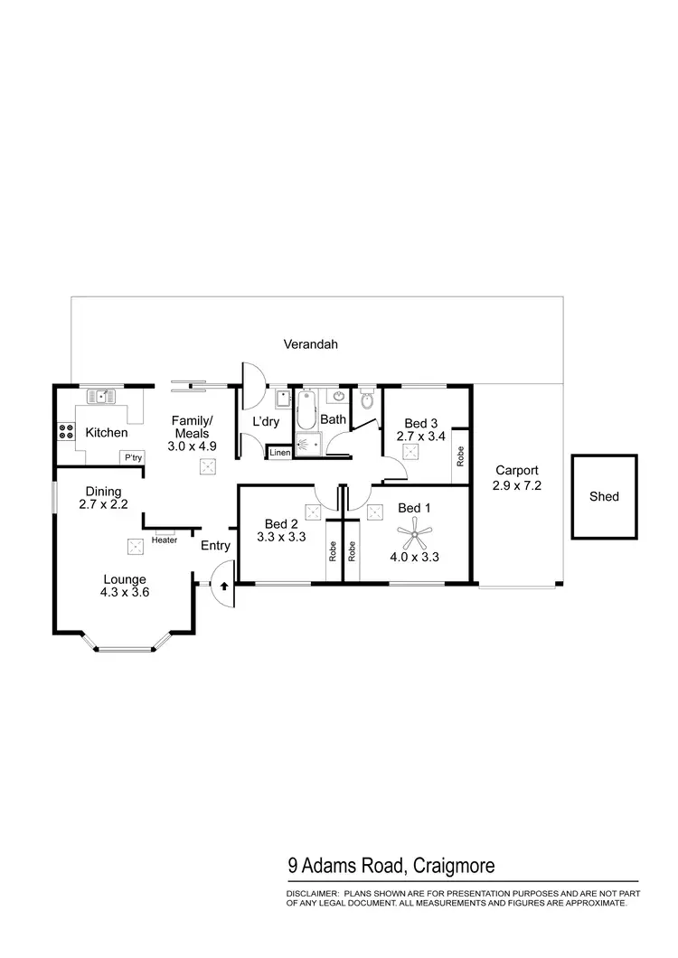 Floorplan of Homely house listing, 9 Adams Road, Craigmore SA 5114