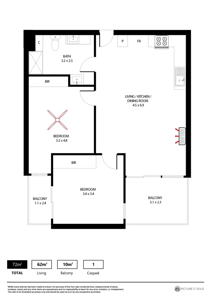 Floorplan of Homely apartment listing, 805/102 Waymouth Street, Adelaide SA 5000