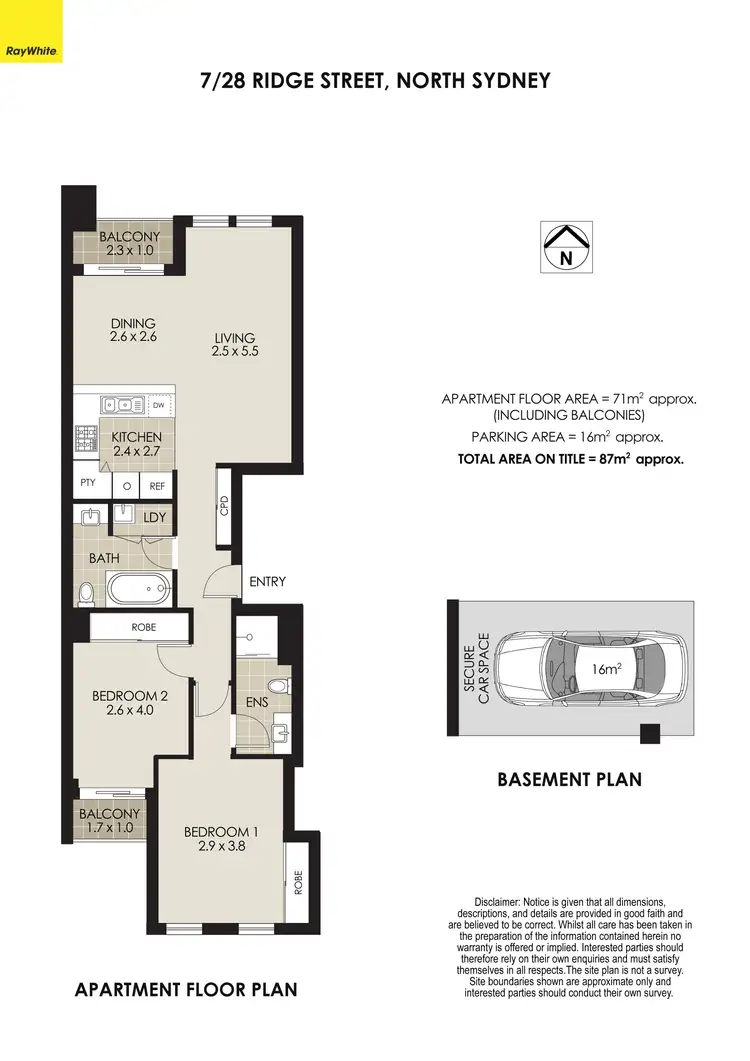 Floorplan of Homely apartment listing, 7/28 Ridge Street, North Sydney NSW 2060