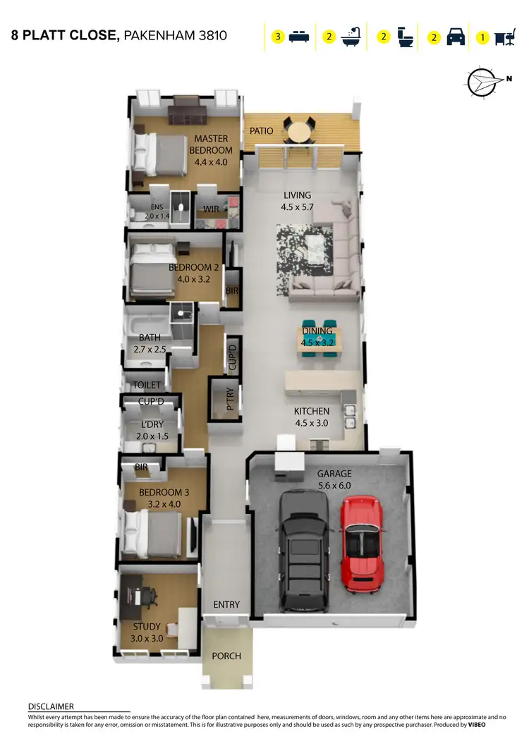 Floorplan of Homely house listing, 8 Platt Close, Pakenham VIC 3810