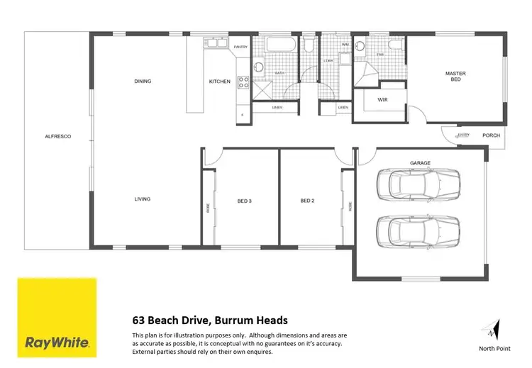 Floorplan of Homely house listing, 63 Beach Drive, Burrum Heads QLD 4659